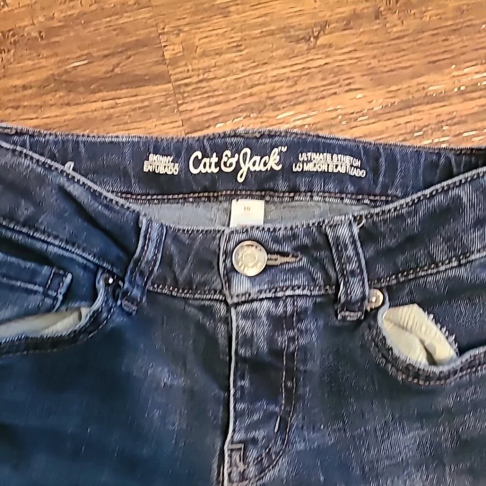 Cat & Jack 5-Pocket Denim Blue Jeans Girls‎ Size 10 Pre-Owned School Stretchy